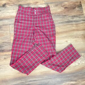 Hollister Red Plaid Pants